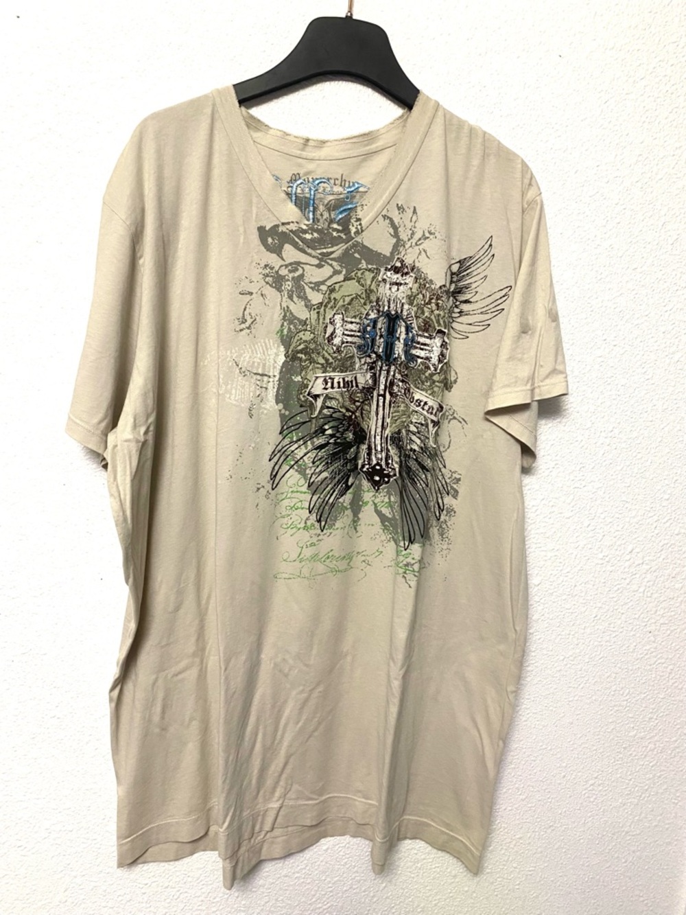Vintage Monarchy Raw Edged Overstitched T Shirt Sz 3X